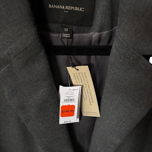Banana Republic Factory Women's Dark Grey Double-Breasted Blazer size 12 - Picture 2 of 3